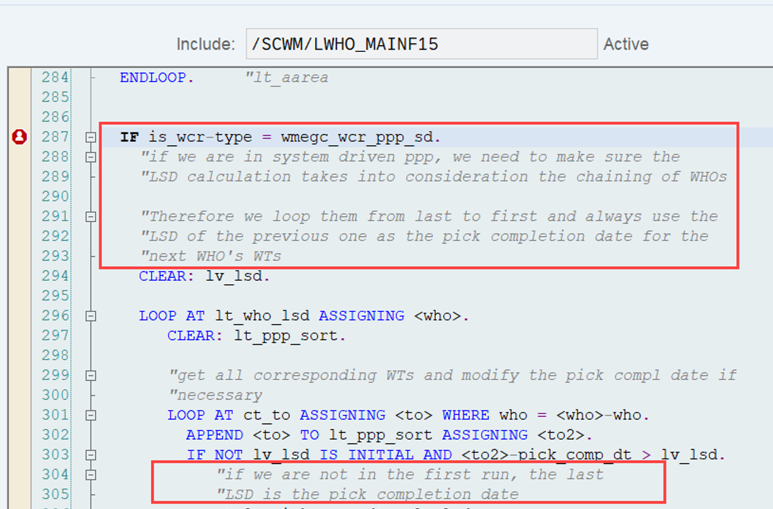 SAP EWM Latest Start Date LSD_38